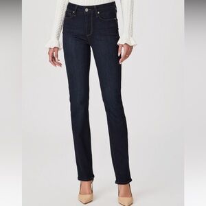 PAIGE Dark Blue Straight Leg Jeans